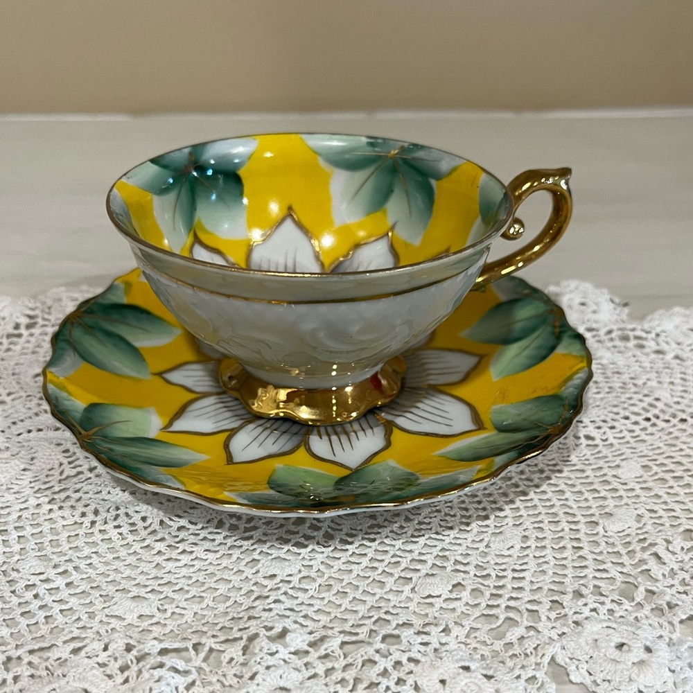 Vintage Rare Trimont China Hand painted in Occupied Japan Cup and Saucer